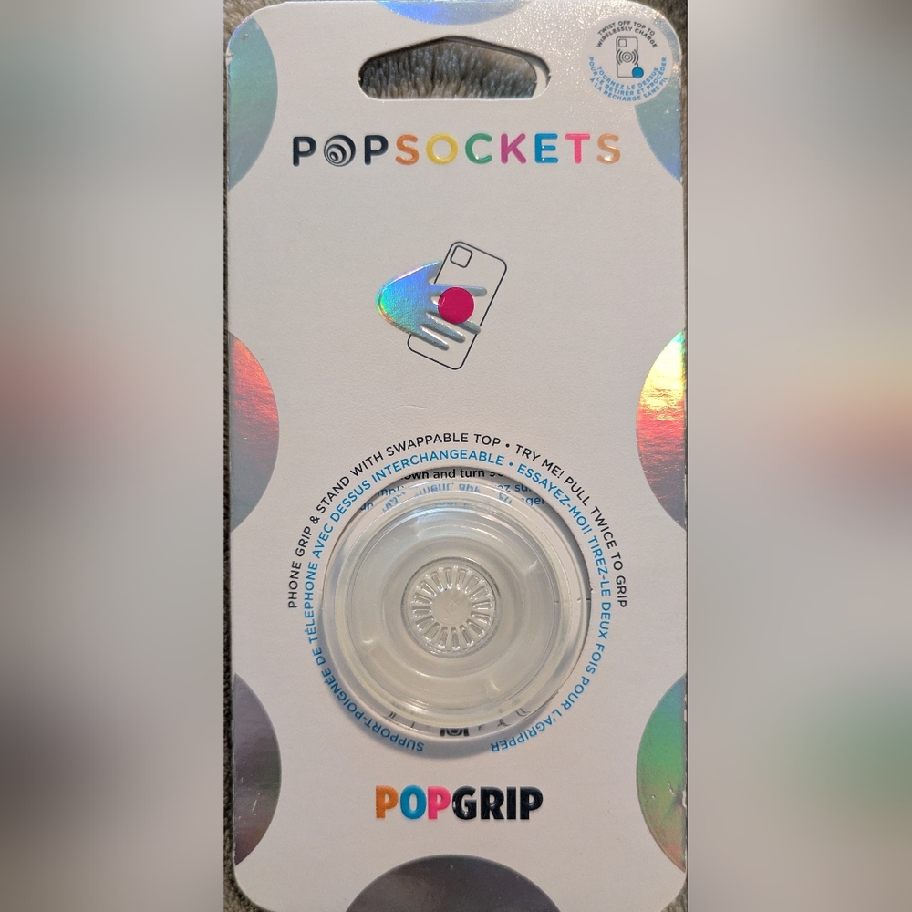 PopSocket PopGrip with Swappable Top - Clear